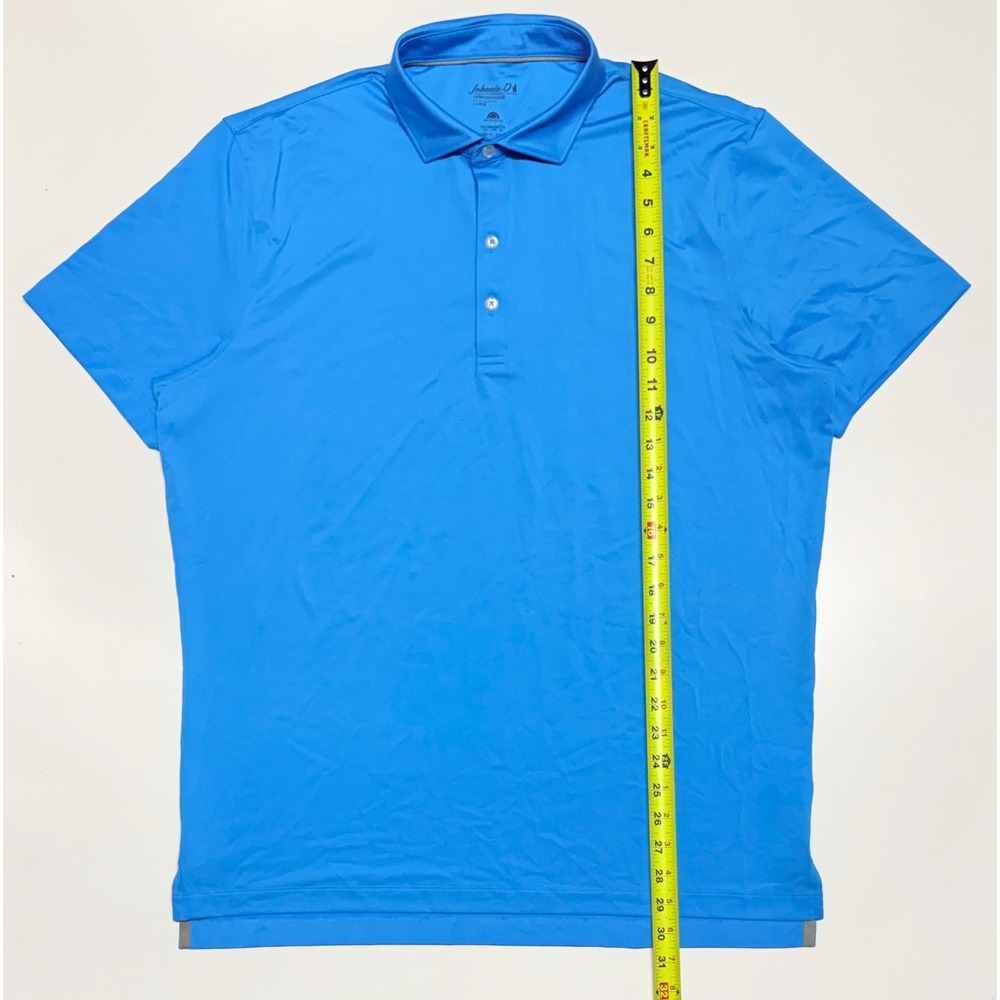 Johnnie-O Performance Polo Shirt Mens Large Blue Short Sleeve UPF 50 Golf Top